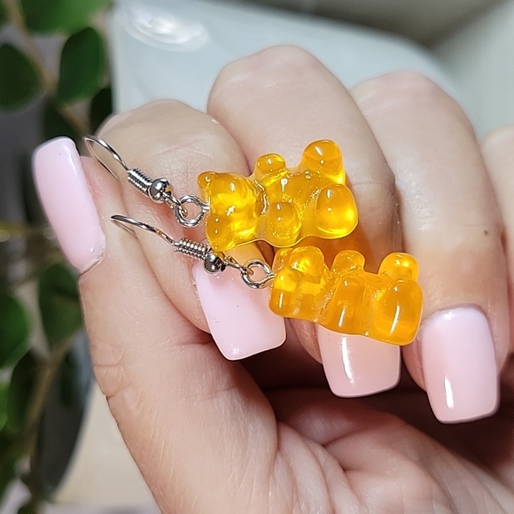 Gummy Bear Drop Earrings, orange - Picture 4 of 4